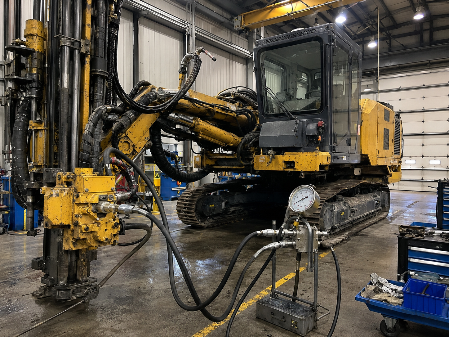 Remote hydraulic test hoses for gauge connections