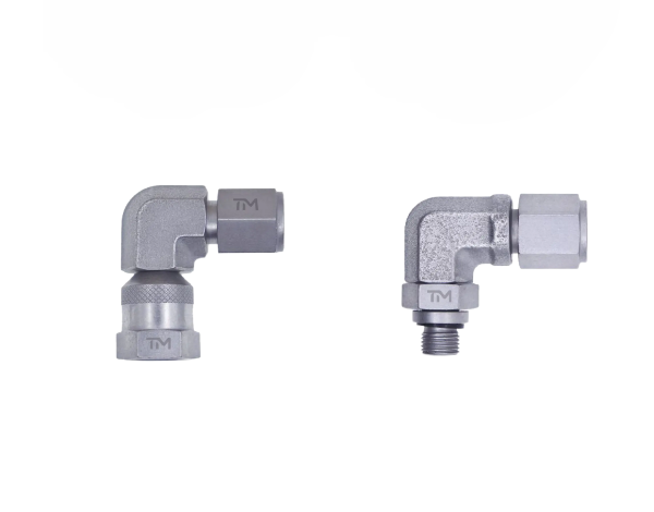 Stainless steel hydraulic test points for corrosion resistant pressure testing.