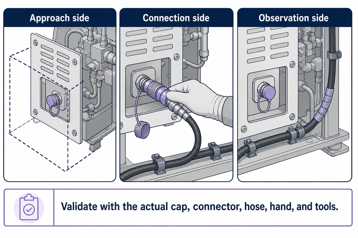 Plan the 3-Sided Service Access Envelope Before Cutting or Tapping