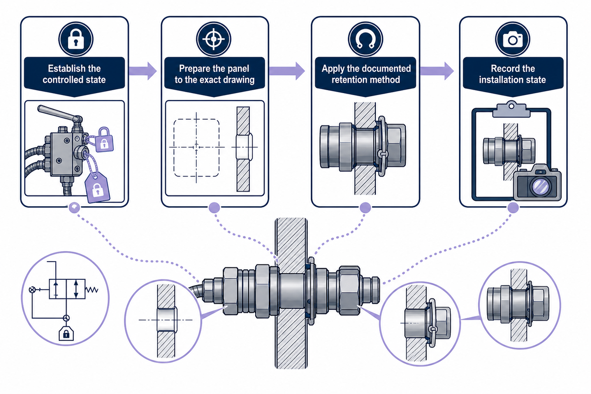 Install a Bulkhead Test Point Without Losing Orientation or Access