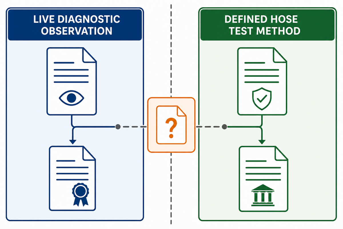 Keep Live Diagnostic Observation Separate from a Defined Hose Test Method