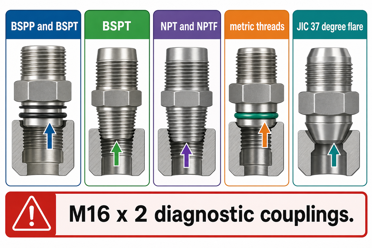 BSPP, BSPT, NPTF, Metric, and JIC: What to Check Before Ordering — TIME