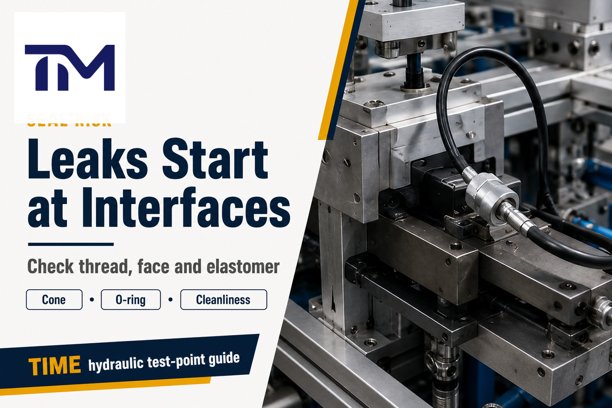 Leaks Start at Interfaces visual for pressure gauge connector selection