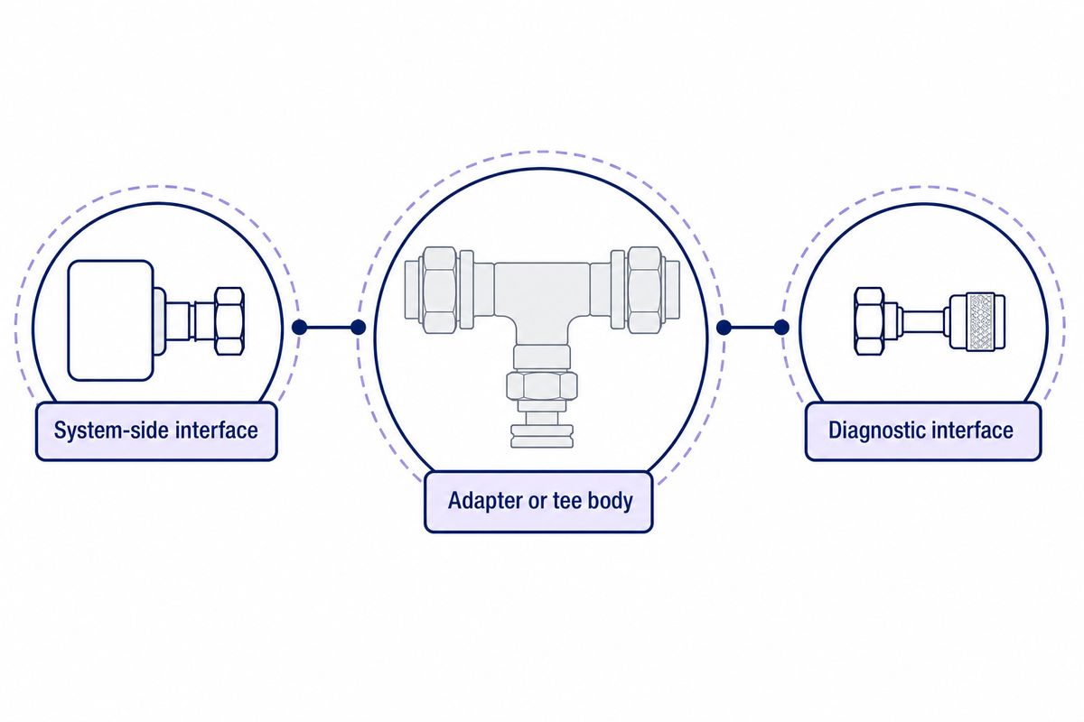 Name the Complete Hydraulic Adapter or Tee Connection — TIME Hydraulic
