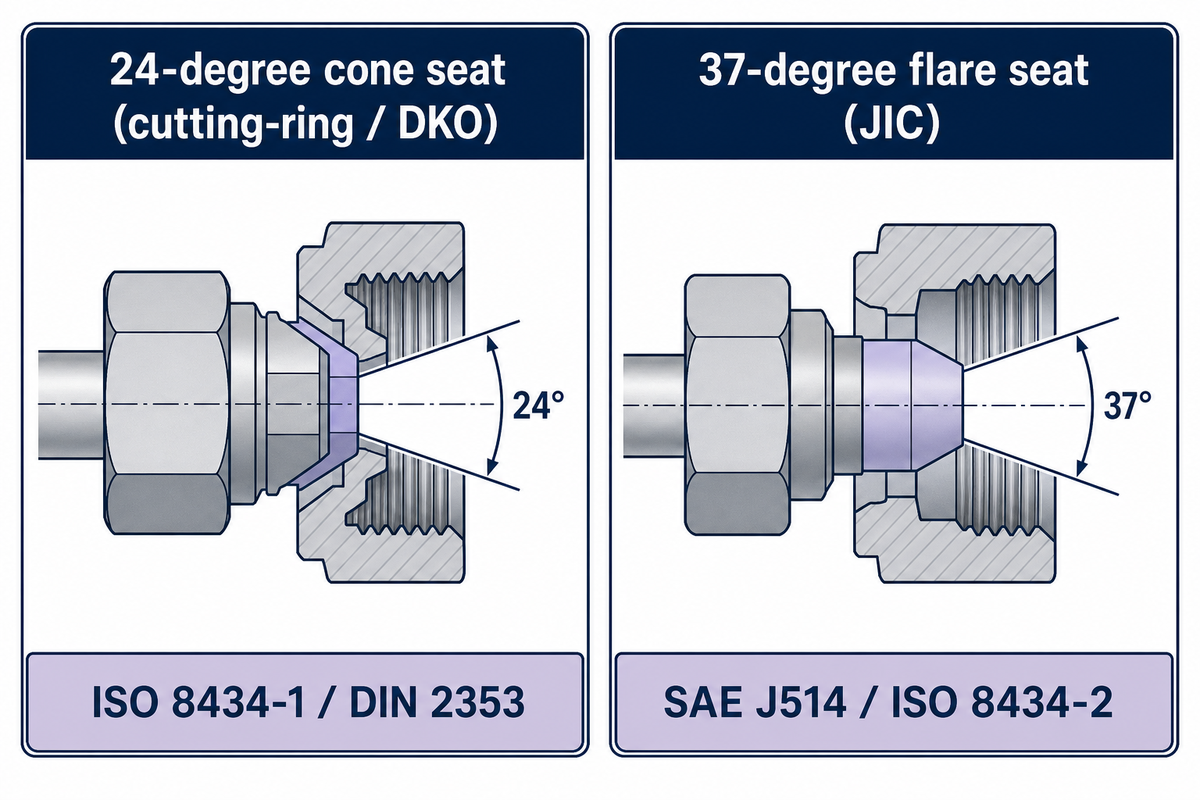 Cone-Seal vs. Flare Fittings: The Two Tube-Connection Test Point Families