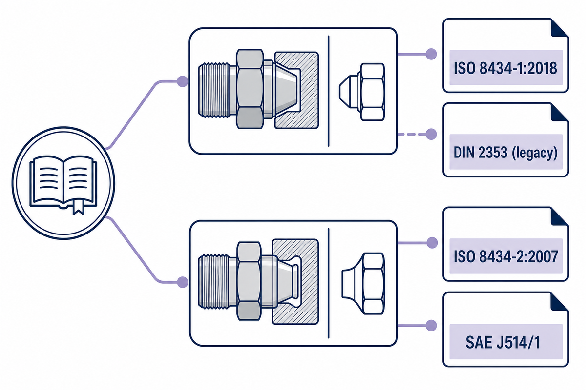 Which Standard Governs Your Fitting: ISO 8434-1, ISO 8434-2, SAE J514, or Legacy DIN 2353